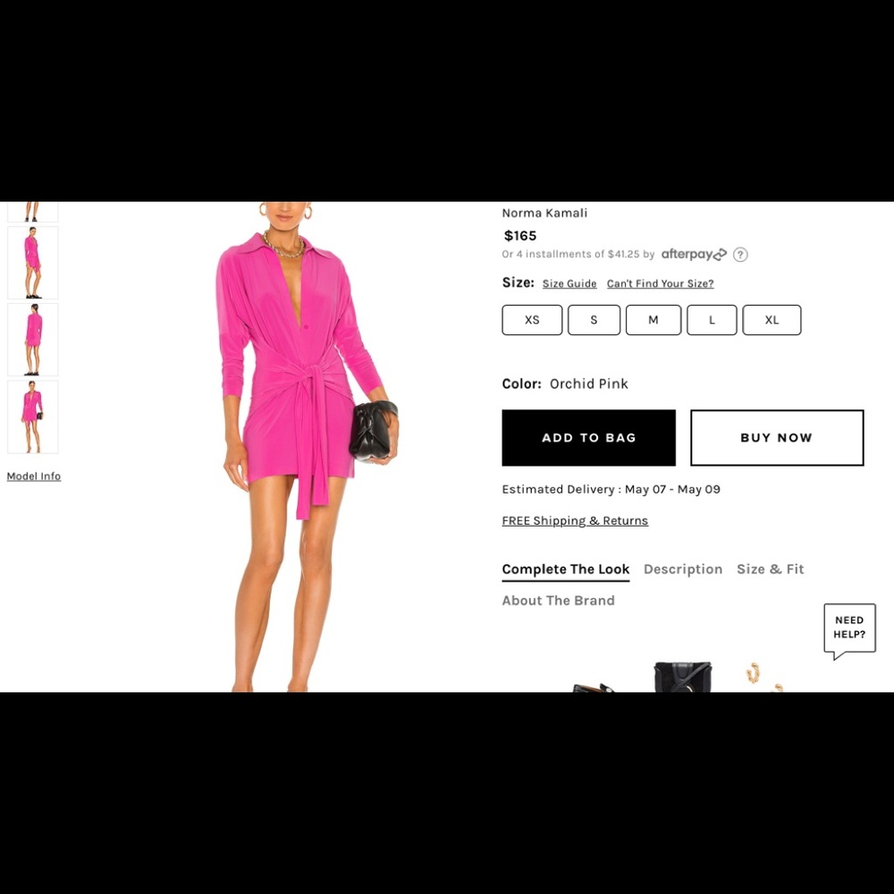 Norma Kamali dress hot pink M